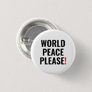 Badge Rond 2,50 Cm Paix mondiale s'il vous plaît blanc noir rouge tex