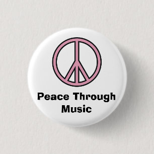 Badge Rond 2,50 Cm Paix par la musique