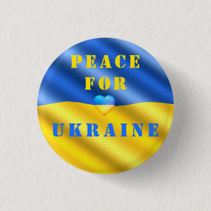 Badge Rond 2,50 Cm Paix pour l'Ukraine - Bouton du drapeau - Liberté