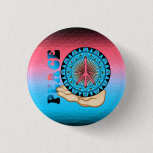 Badge Rond 2,50 Cm Paix ~ Soleil