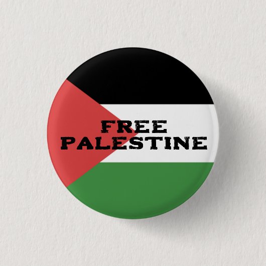 BADGE ROND 2,50 CM PALESTINE GRATUITE DRAPEAU ROUGE NOIR VERT BLANC (Devant)