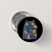 Badge Rond 2,50 Cm Pan Pride Cat Space Pansexual Lgbt Gay Lesbian Tri (Devant & derrière)