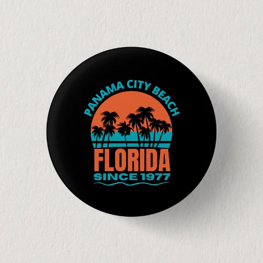 Badge Rond 2,50 Cm Panama City Beach Florida (Devant)