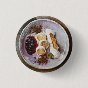 Badge Rond 2,50 Cm Pancakes au fromage aux baies - Gourmandise
