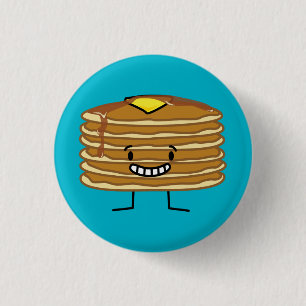 Badge Rond 2,50 Cm Pancakes pile sirop de beurre moelleux petit déjeu