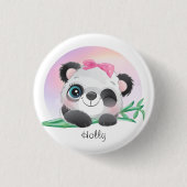 Badge Rond 2,50 Cm Panda Bamboo, un animal mignon (Devant)