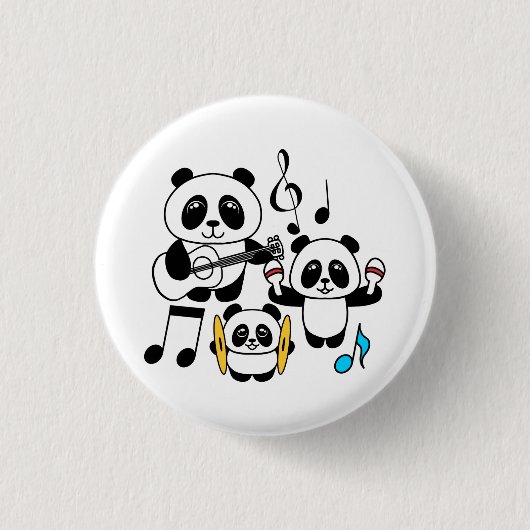 Badge Rond 2,50 Cm Panda Band - 1000Pandas par Amanda Roos (Devant)