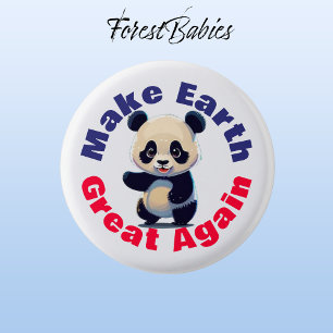 Badge Rond 2,50 Cm Panda Bear, Rendre La Terre Grande, De l'environne