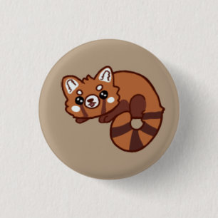Badge Rond 2,50 Cm Panda rouge