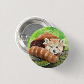 Badge Rond 2,50 Cm Panda rouge (Devant & derrière)