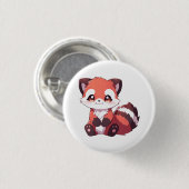 Badge Rond 2,50 Cm panda rouge mignon (Devant & derrière)