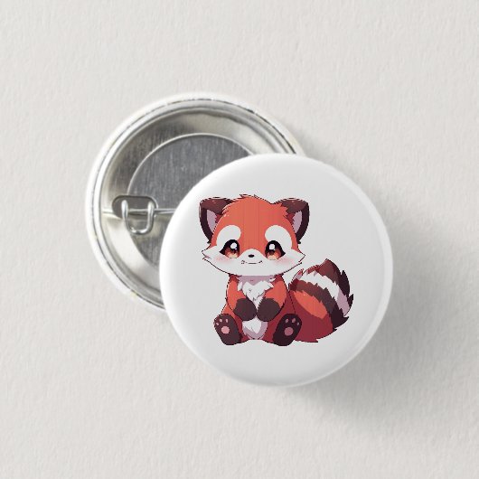 Badge Rond 2,50 Cm panda rouge mignon (Devant & derrière)