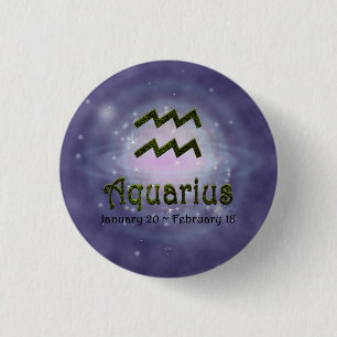 Badge Rond 2,50 Cm Panneau astrologique Zodiac Aquarius couleur Pick