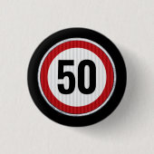 Badge Rond 2,50 Cm Panneau de limitation de vitesse pour 50e annivers (Devant)