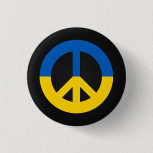Badge Rond 2,50 Cm Panneau de paix ukrainien sur un arrière - plan n