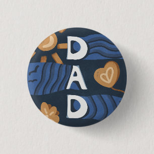 Badge Rond 2,50 Cm Papa - Bonne Fête des pères bleu marine