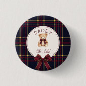 Badge Rond 2,50 Cm Papa être vin rouge plaid Teddy Bear (Devant)