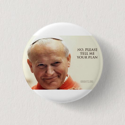 Badge Rond 2,50 Cm Pape St John Paul II (Devant)