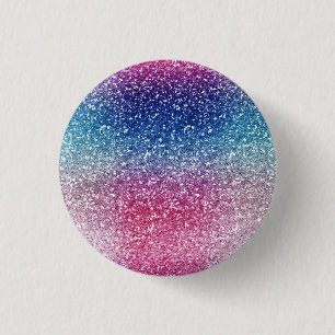 Badge Rond 2,50 Cm Papier d'emballage pailleté ombre rose bleu