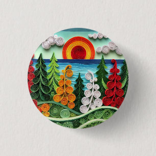 Badge Rond 2,50 Cm Papier Vibrant Quilling Art Afficher Coloré Pour