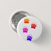 Badge Rond 2,50 Cm Papier vieil imprimé noir Pointes d'ours (Devant & derrière)