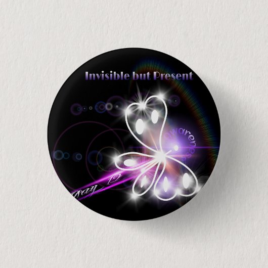 Badge Rond 2,50 Cm Papillon 2014 de conscience de fibromyalgie (Devant)