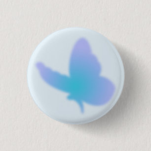 Badge Rond 2,50 Cm Papillon Aqua Dream