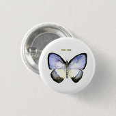 Badge Rond 2,50 Cm Papillon : Bleu Vert-Réuni (Devant & derrière)