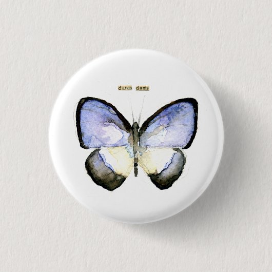 Badge Rond 2,50 Cm Papillon : Bleu Vert-Réuni (Devant)