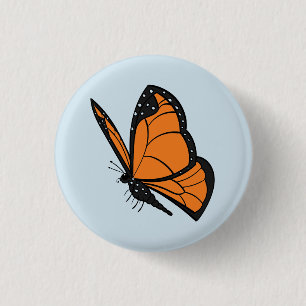 Badge Rond 2,50 Cm Papillon de monarque