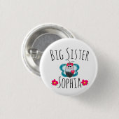 Badge Rond 2,50 Cm Papillon fait sur commande et fleur de grande (Devant & derrière)