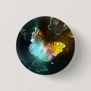 Badge Rond 2,50 Cm Papillon lumineux et papillons de nuit