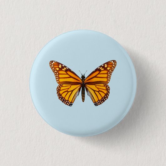Badge Rond 2,50 Cm Papillon Monarque (Devant)