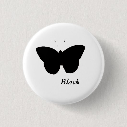 Badge Rond 2,50 Cm Papillon noir (Devant)