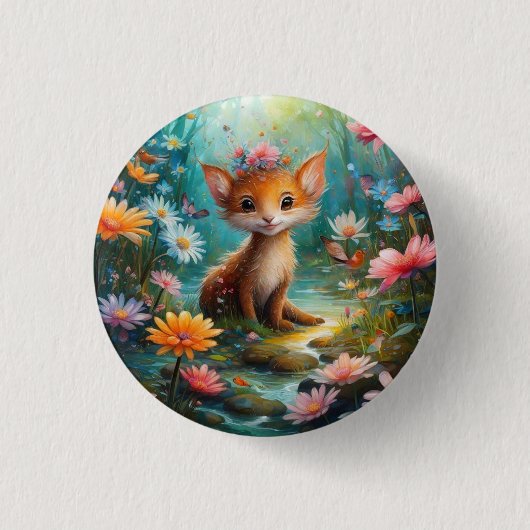 Badge Rond 2,50 Cm Papillons aux champignons magiques (Devant)