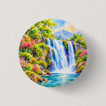 Paradis de cascade à l'aquarelle rêveuse
