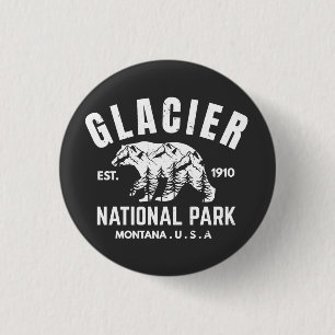 Badge Rond 2,50 Cm Parc national de Glacier USA Montana