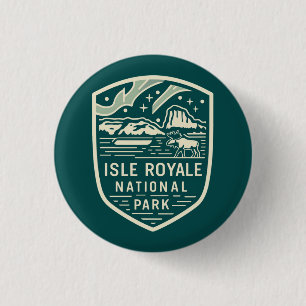 Badge Rond 2,50 Cm Parc national de l'île Royale Emblème de nuit magi