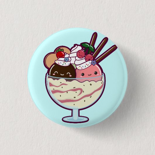 Badge Rond 2,50 Cm Parfait mignon de crème glacée (Devant)