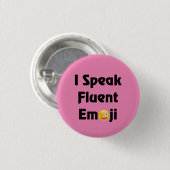 Badge Rond 2,50 Cm Parler Fluent Emoji (Devant & derrière)