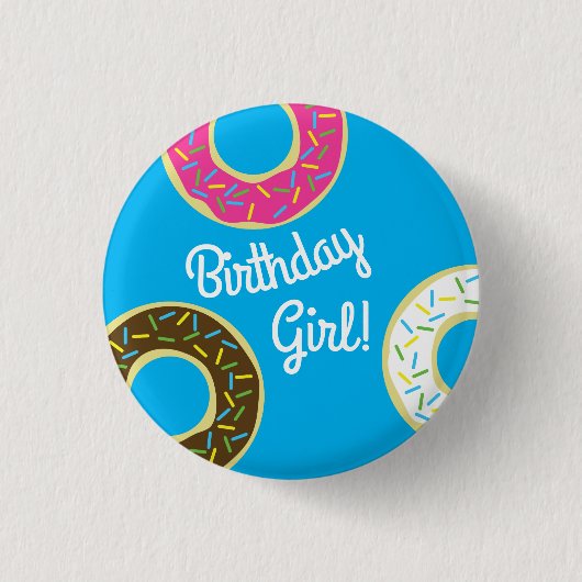 Badge Rond 2,50 Cm Parti Anniversaire de enfant Donut (Devant)
