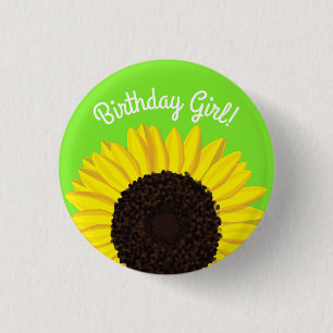 Badge Rond 2,50 Cm Parti Anniversaire de enfant du pays de tournesol