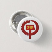 Badge Rond 2,50 Cm parti communiste Etats-Unis (Devant & derrière)