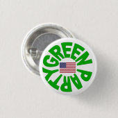Badge Rond 2,50 Cm Parti Vert Etats-Unis (Devant & derrière)