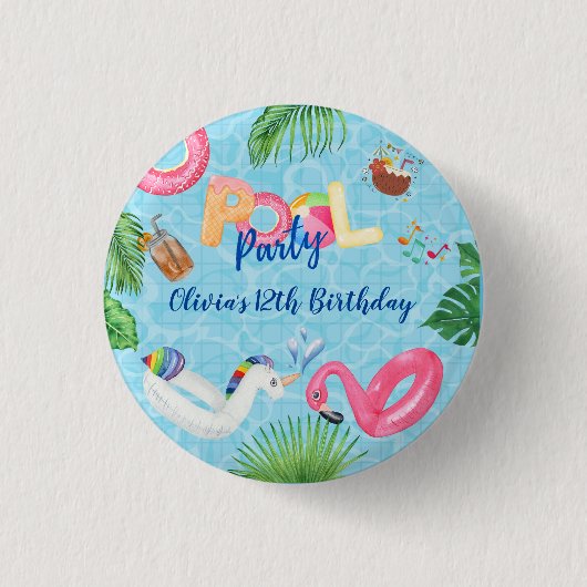 Badge Rond 2,50 Cm Partie du pool (Devant)