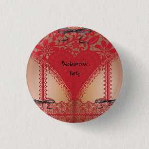 Badge Rond 2,50 Cm Partie rouge de Bachelorette de lingerie de corset