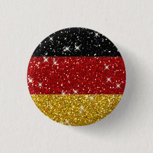 Badge Rond 2,50 Cm Parties scintillant Allemagne Drapeau avec étincel
