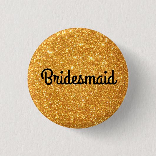Badge Rond 2,50 Cm Parties scintillant d'or Bridesmaid (Devant)