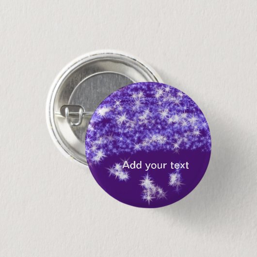Badge Rond 2,50 Cm Parties scintillant violet simple étoiles scintill (Devant & derrière)