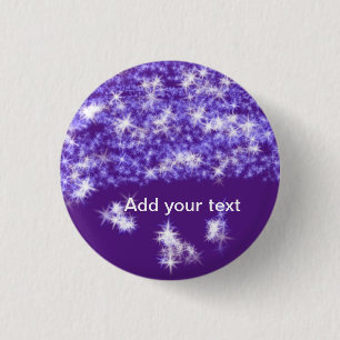 Badge Rond 2,50 Cm Parties scintillant violet simple étoiles scintill